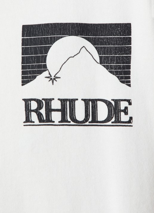 Rhude Moonlight T-shirt met logo- en backprint - detail 3 ivoor