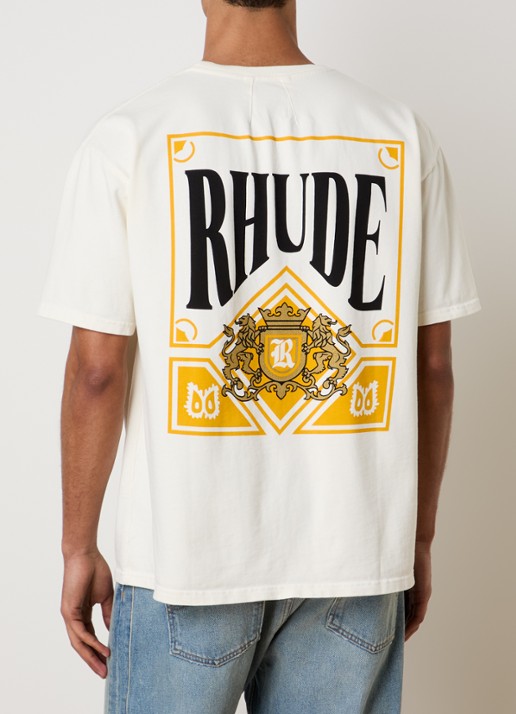 Rhude Playing Card T-shirt met logo- en backprint
