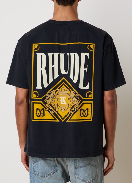 Rhude Playing Card T-shirt met logo- en backprint