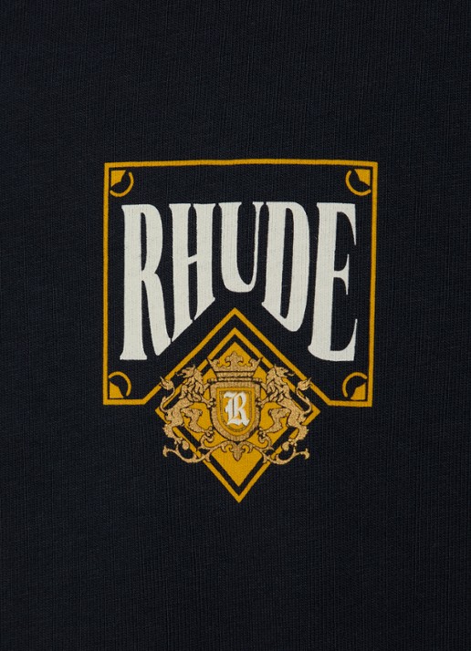 Rhude Playing Card T-shirt met logo- en backprint - detail 2 zwart
