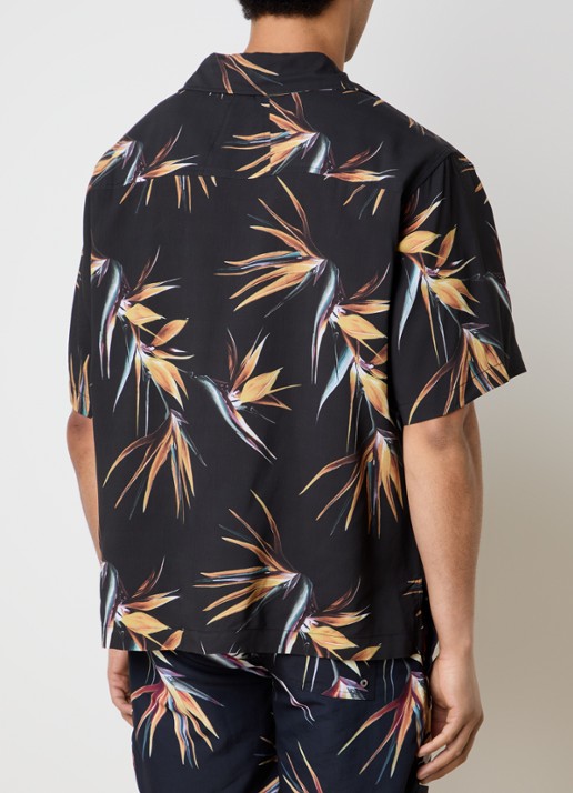 Rhude Regatta Club regular fit overhemd met logoprint  - achterkant 5 zwart