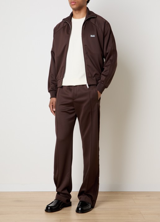Rhude Trofeo straight fit joggingbroek met steekzakken - voorkant 3 chocoladebruin