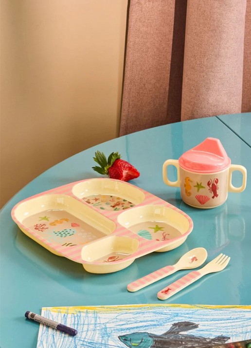 Rice Kinderbord 24 cm - voorkant 2 oudroze