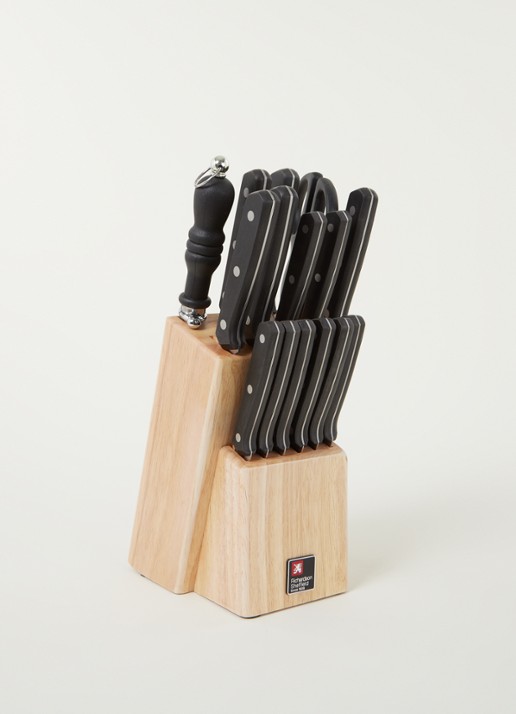Richardson Sheffield Cucina messenblok met messenset 15-delig - voorkant 2 lichtbruin