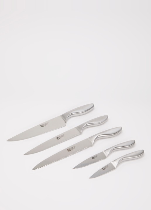 Richardson Sheffield Forme messenblok met messenset 5-delig - voorkant 2 zilver