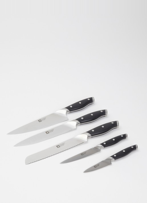 Richardson Sheffield Grand Chef messenblok met messenset 5-delig - voorkant 2 zilver