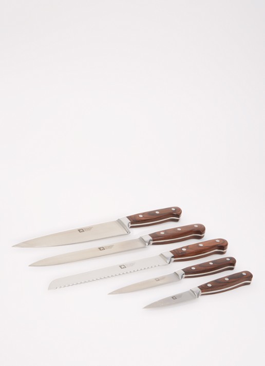 Richardson Sheffield Virtuose messenblok met messenset 5-delig - voorkant 2 zilver