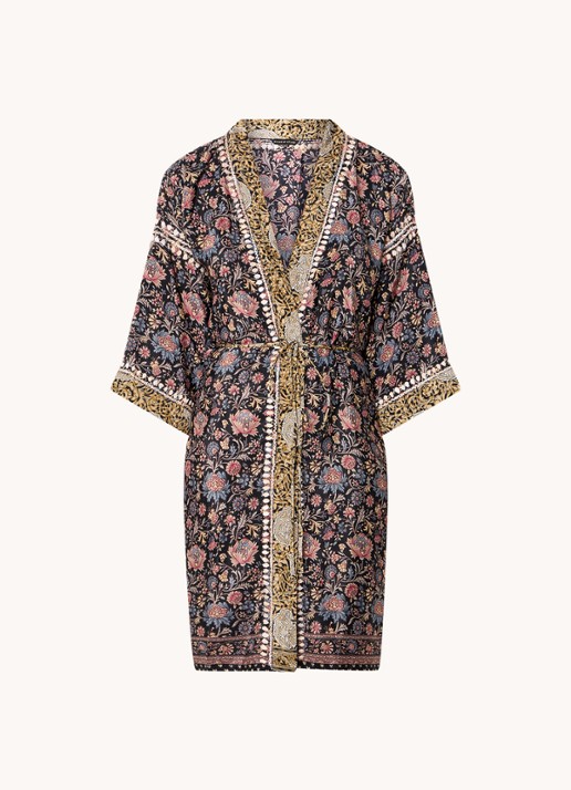 Rituals Jaypur kimono met print - voorkant zwart