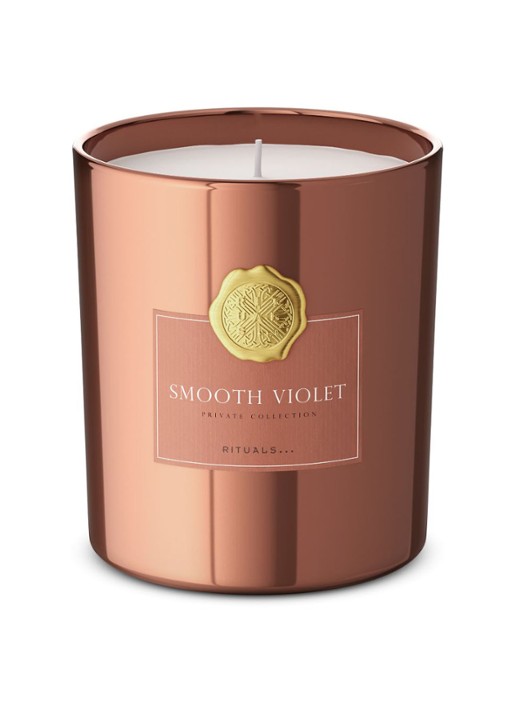 Rituals Smooth Violet geurkaars 360 cm - voorkant oranjebruin