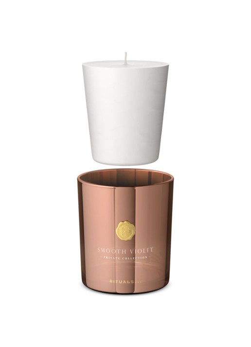 Rituals Smooth Violet Refill Scented Candle - navulling geurkaars 360 gram - voorkant 4 beige