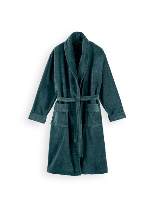 Rituals Super Smooth badjas van katoen - voorkant turquoise