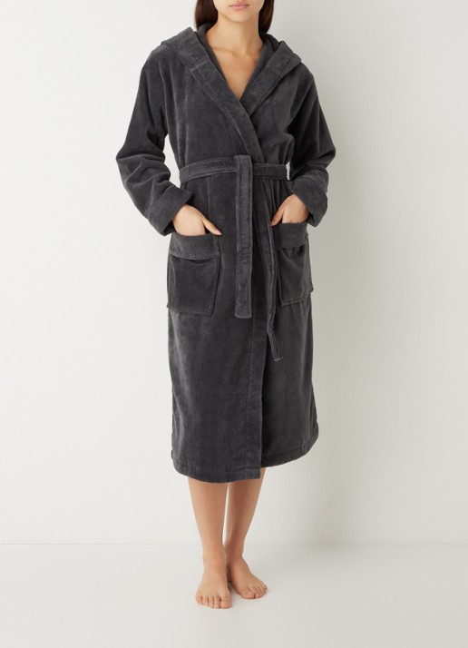 Rituals Super Smooth badjas van katoen - voorkant 3 antraciet