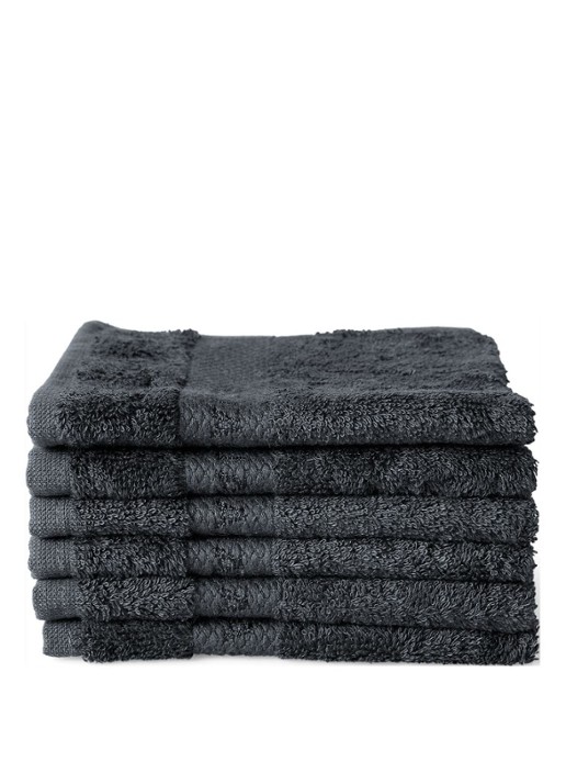 Rituals Super Smooth Cotton gastendoekje set van 6 - voorkant antraciet