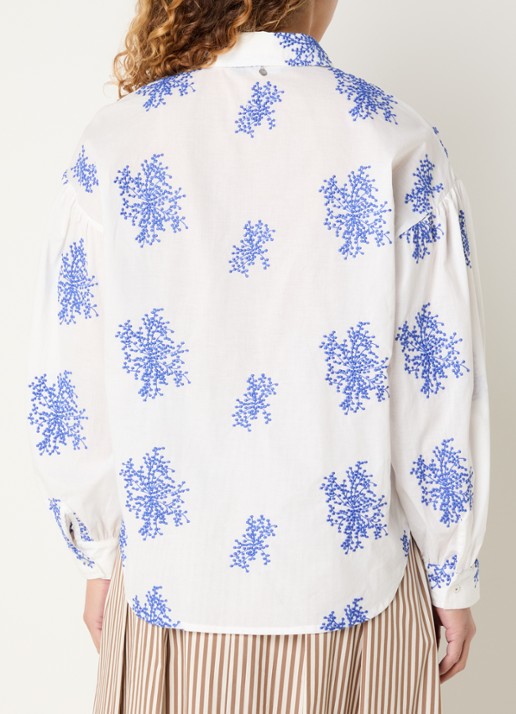 River Woods Blouse met borduring - achterkant 4 wit