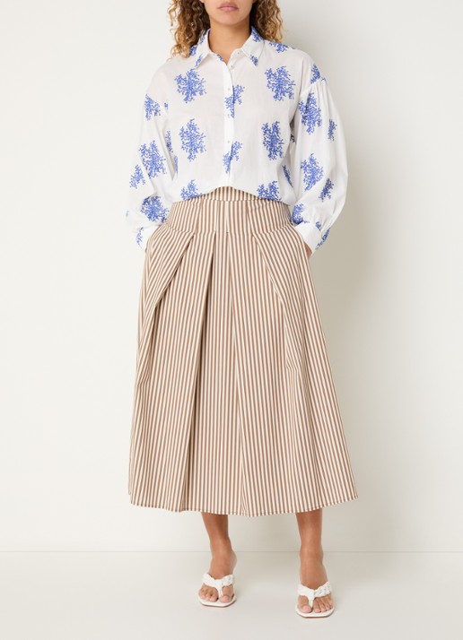 River Woods Blouse met borduring - voorkant 3 wit