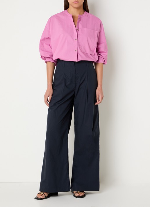 River Woods Blouse met borstzak - voorkant 4 roze