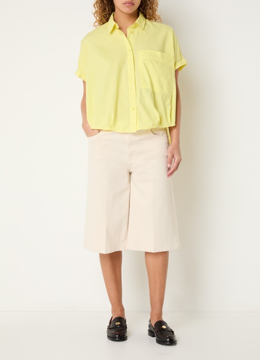 River Woods Blouse met borstzak  - voorkant 3 geel