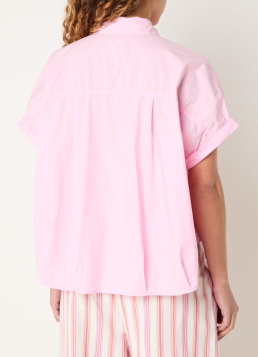 River Woods Blouse met borstzak  - achterkant 4 roze