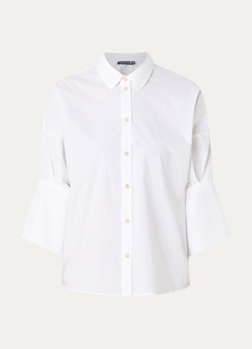 River Woods Blouse met kraag - voorkant 3 wit