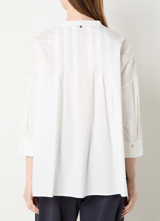 River Woods Blouse met plooidetail - achterkant wit