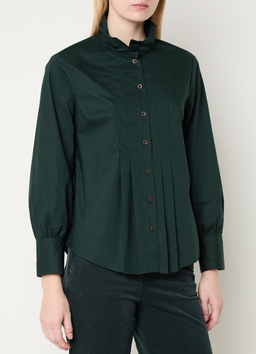 River Woods Blouse met plooidetail