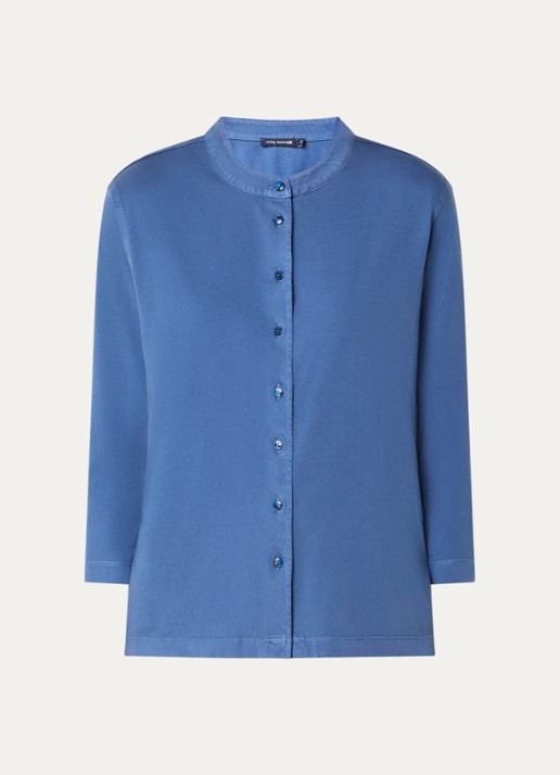 River Woods Blouse met ronde hals - voorkant indigo