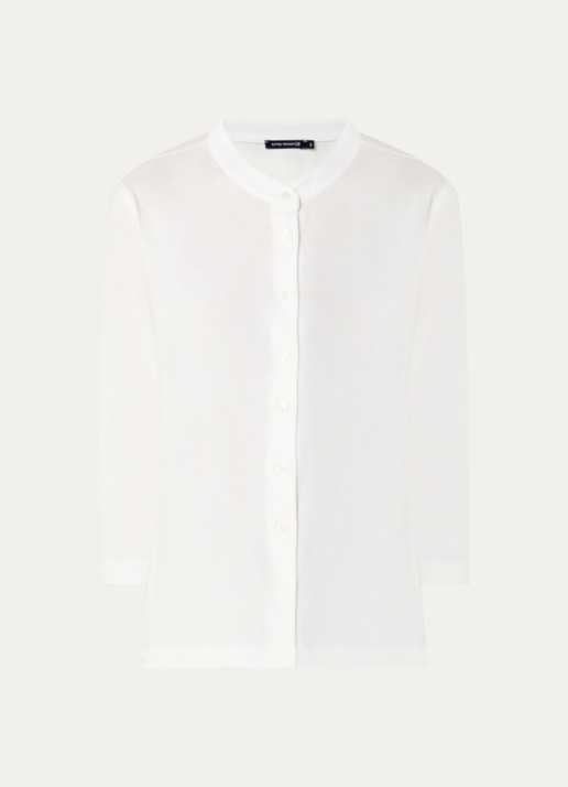River Woods Blouse met ronde hals - voorkant 3 wit