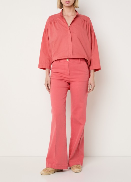River Woods Blouse met ronde hals - voorkant 3 roze