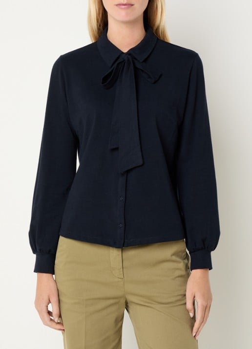 River Woods Blouse met sjaalkraag