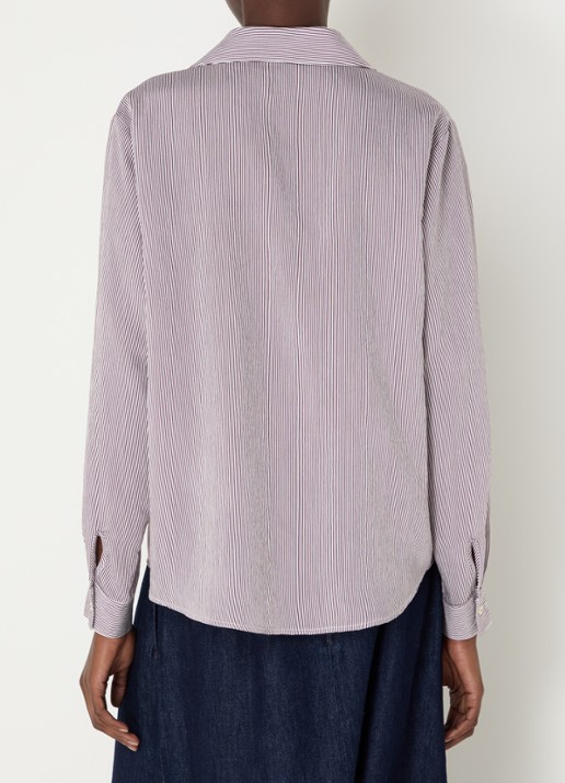 River Woods Blouse met streepprint en volant - achterkant 2 bordeauxrood