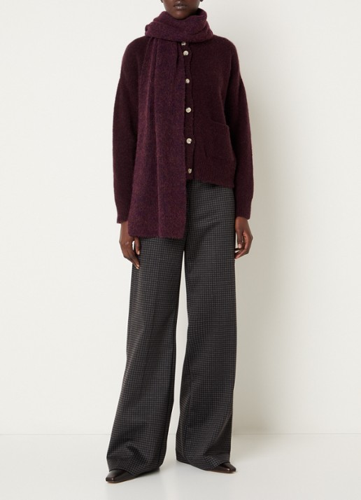 River Woods Fijngebreid vest in alpaca wolblend - voorkant 4 bordeauxrood