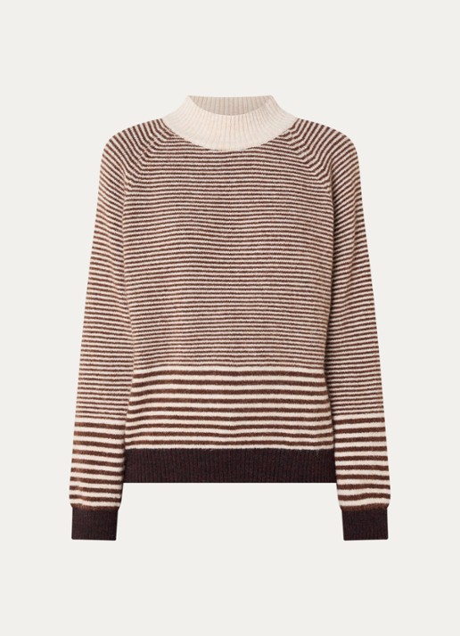 River Woods Fijngebreid vest in wolblend - voorkant bruin