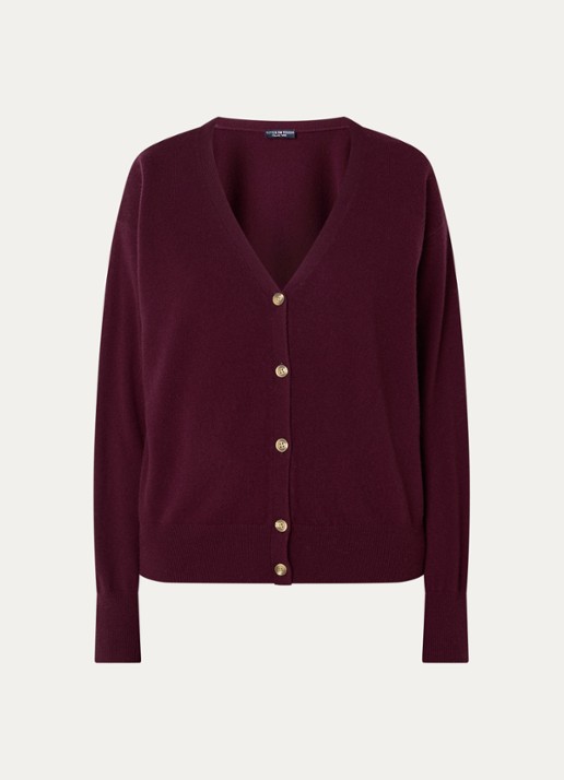 River Woods Fijngebreid vest van wol - voorkant 3 bordeauxrood