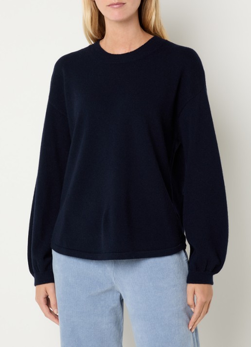 River Woods Fijngebreide pullover van wol met ronde hals