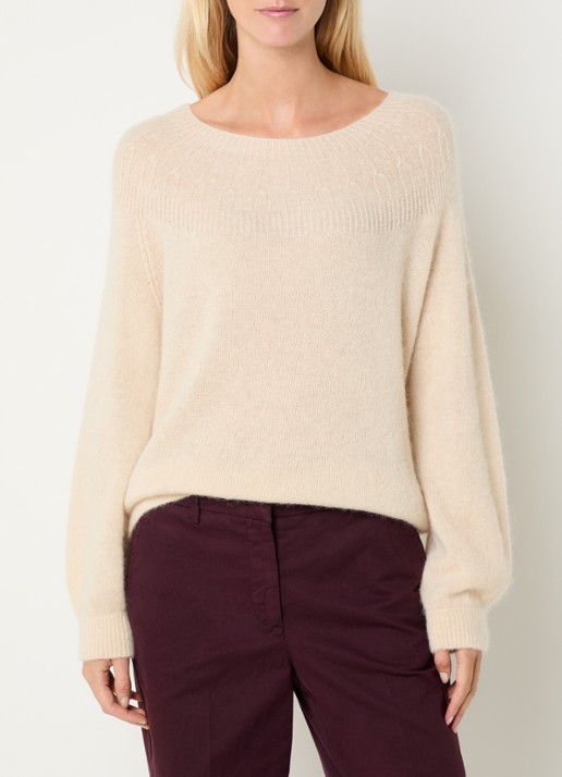 River Woods Fijngebreide trui in alpaca wolblend met ronde hals