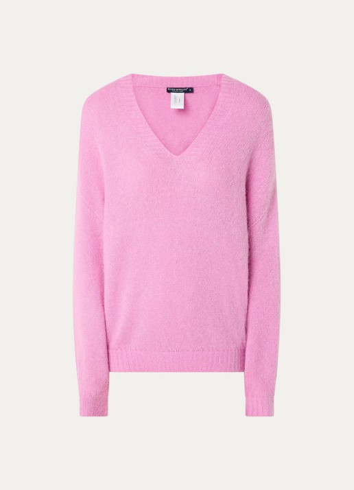 River Woods Fijngebreide trui in alpaca wolblend  - voorkant 2 roze