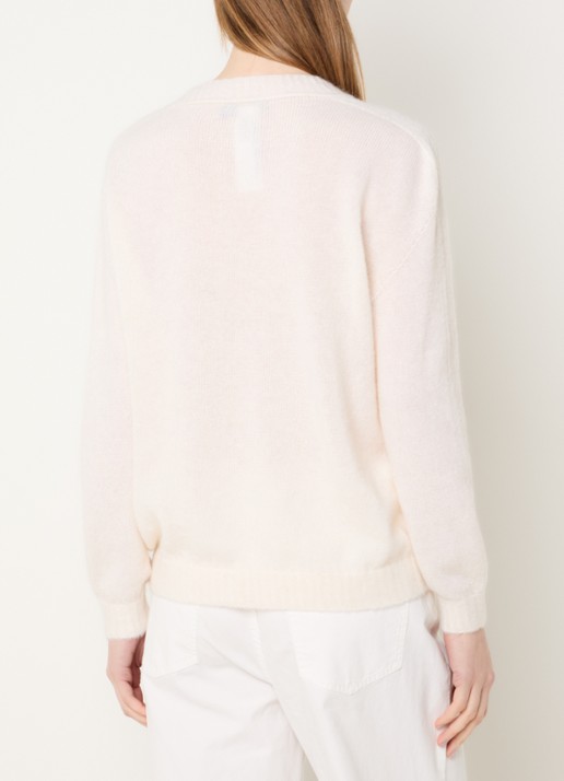 River Woods Fijngebreide trui in alpaca wolblend  - achterkant 2 creme