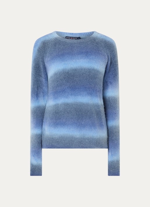 River Woods Fijngebreide trui in alpaca wolblend - voorkant 2 indigo