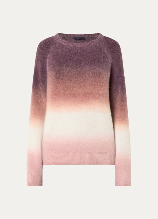 River Woods Fijngebreide trui in alpaca wolblend - voorkant 3 bordeauxrood