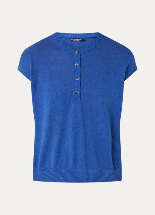 River Woods Fijngebreide trui met ronde hals - voorkant 2 blauw