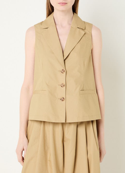 River Woods Gilet met paspelzakken - detail khaki