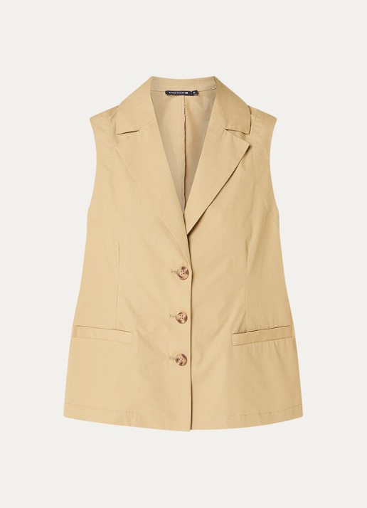 River Woods Gilet met paspelzakken - voorkant 3 khaki