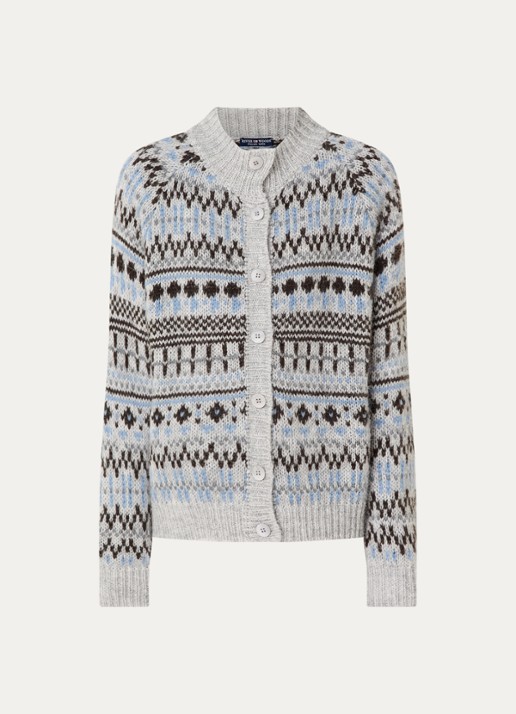 River Woods Grofgebreid vest in alpaca wolblend - voorkant 2 grijs