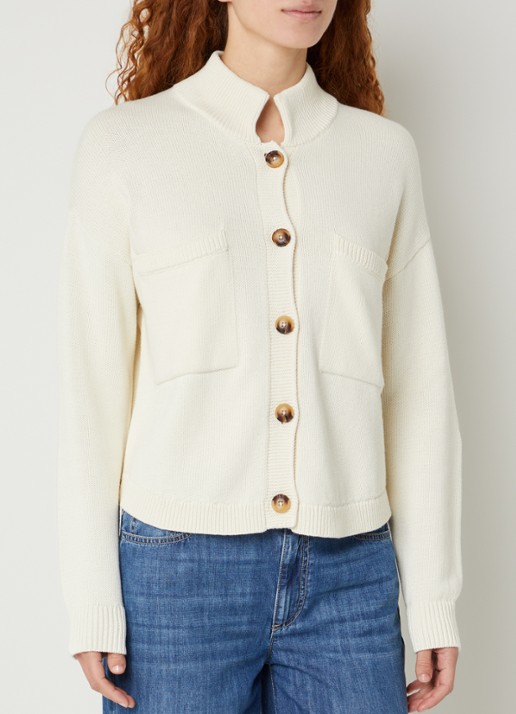 River Woods Grofgebreid vest met borstzakken