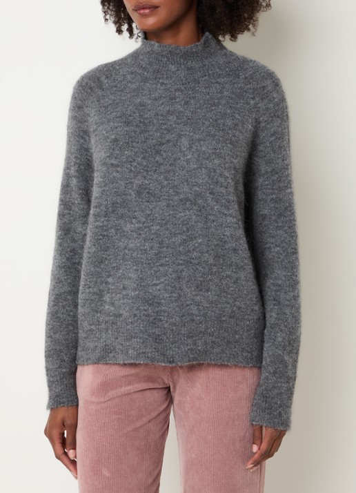 River Woods Grofgebreide trui in alpaca wolblend met col