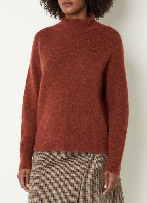 River Woods Grofgebreide trui in alpaca wolblend met col