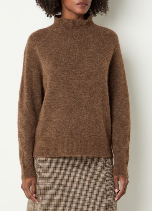 River Woods Grofgebreide trui in alpaca wolblend met col
