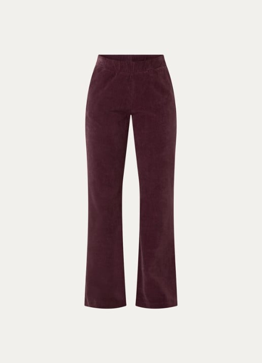 River Woods High waist loose fit broek met steekzakken - voorkant 2 bordeauxrood