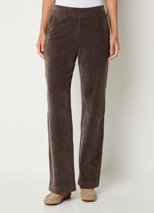River Woods High waist loose fit broek van fluweel met steekzakken