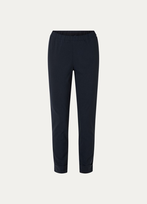 River Woods High waist slim fit broek met strech - voorkant donkerblauw
